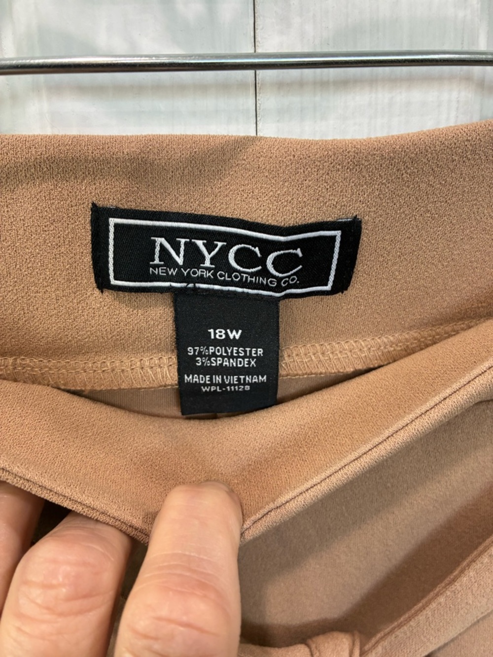 Tie-Waist Ponte Trousers in Camel - Picture 4 of 5